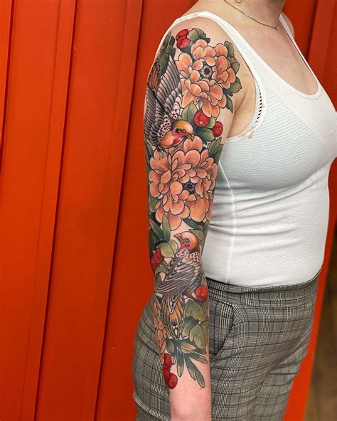 asian floral tattoo